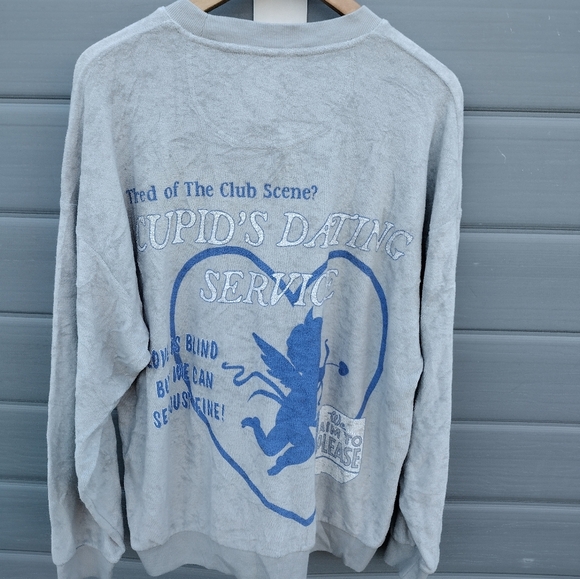 Boys Lie Sweater OSO Cupid Dating Service! One Size Oversized Pullover - Picture 3 of 11
